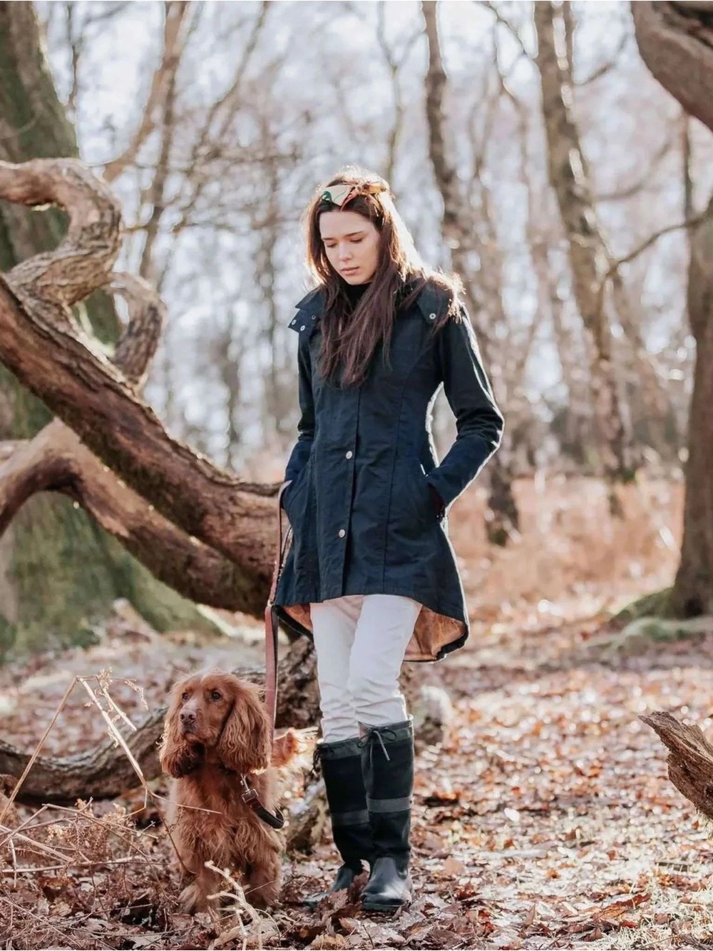 Welligogs lined wax Classic Women's Navy  Raincoat